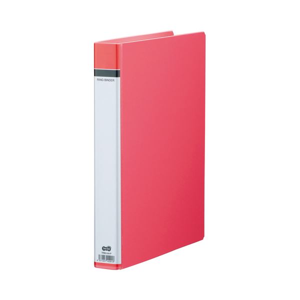(まとめ) TANOSEE 30穴バインダー（貼り表紙） A4タテ 100枚収容 背幅42mm ピンク 1セット（10冊） 【×5セット】