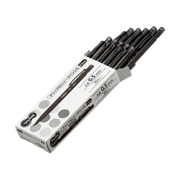 (まとめ) TANOSEE手持ち部分付シャープペンシル 0.5粍 （軸色：黒） 1容器に並べる（10本）  【×30仕掛ける】