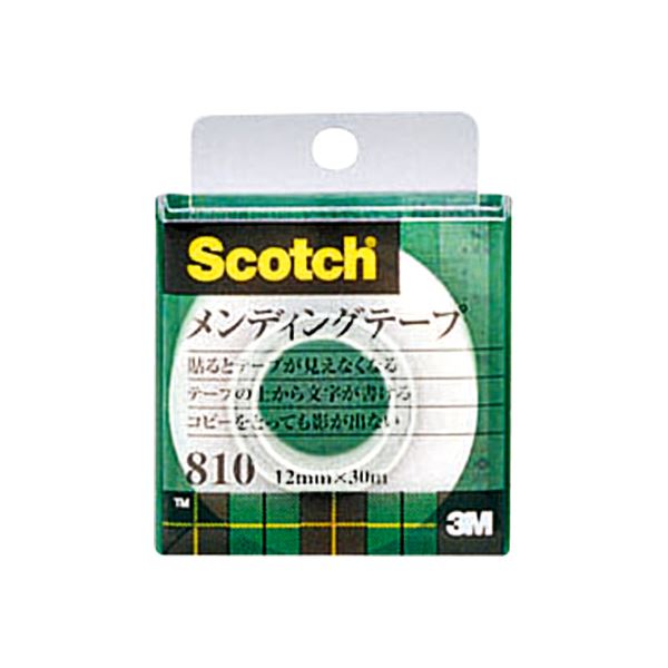 (まとめ) 3M スコッチ メンディングテープ 810 小巻 12mm×30m クリアケース入 810-1-12C 1巻 【×30セット】