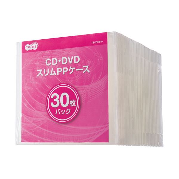 (まとめ)TANOSEE5mm厚スリムCDPPケース 1セット(150枚:30枚×5パック)