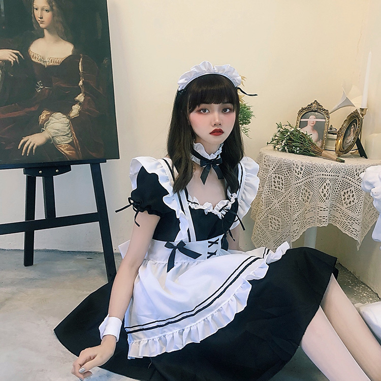 XL メイド服 ロリータ コスプレ フルセット コスチューム