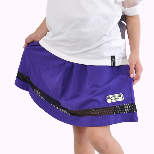 【送料無料】UNWALLスカパンキッズ160cm女の子スカートポケット付きスカート子供インナーパンツ付きスカッツキッズ夏スカートパンツ黒スカートキッズ子供ボトムススカパン半ズボン子供服女の子ジュニアブラックパープル子供140cm150cm