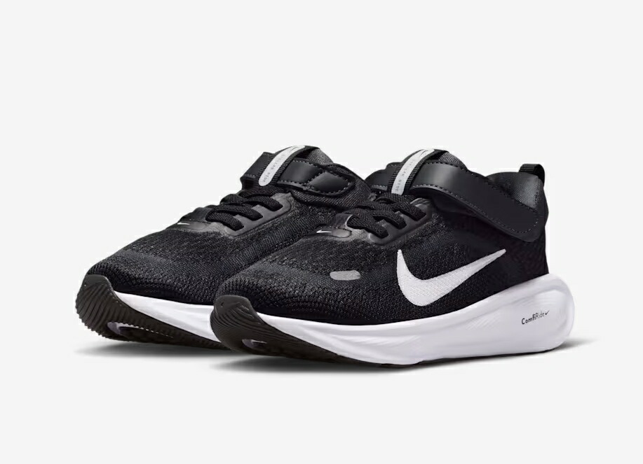 【NIKE】HQ3267-001 STELLAR RIDE BLACK/WHITE ナイキ ステラ ライド ブラック/アンスラサイト/ピュアプラチナム/ホワイト ジュニアシューズ キッズシューズ リトルキッズシューズ スニーカー ランニングシューズ