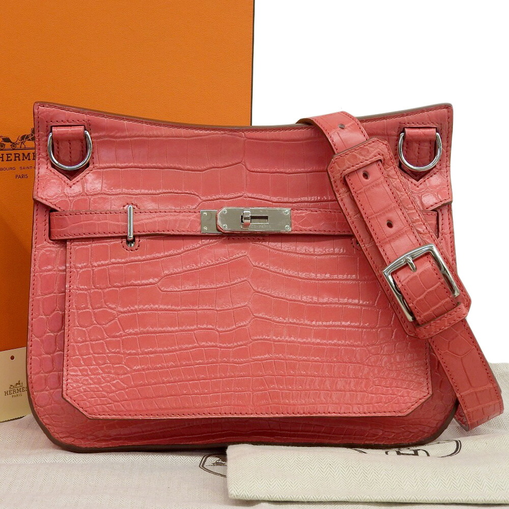 【本物保証】 箱・布袋付 超美品 エルメス HERMES サック ジプシエール 28 □O刻印 ショルダーバッグ ニロティカス(クロコ) ブーゲンビリア 【中古】