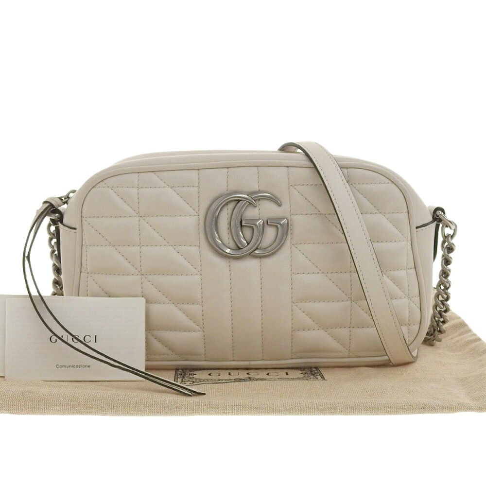 GUCCI グッチ スモール ショルダーバッグ GGマーモント 本物　中古 楽天市場】グッチ GUCCI 〔GGマーモント〕キルティング スモール
