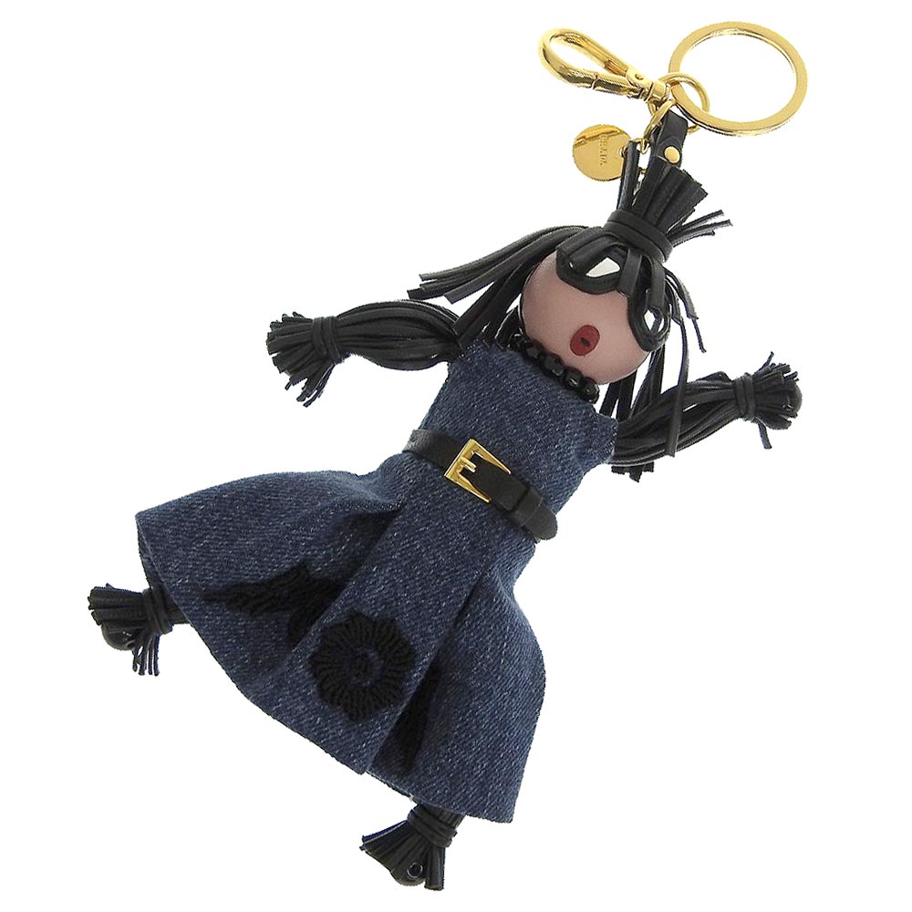 本物保証 美品 プラダ Prada チャーム ロボット 人形 ジャスミン Jasmine カーフレザー コットン 1tl219 中古 Mozago Com