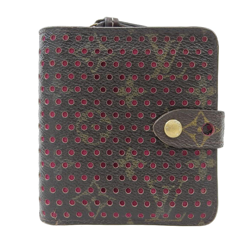 美品 ルイヴィトン コンパクトジップ ペルフォ パンチング 二つ折り財布 希少 LOUIS VUITTON - ヴィトン LV 2006年 パンチング モノグラム