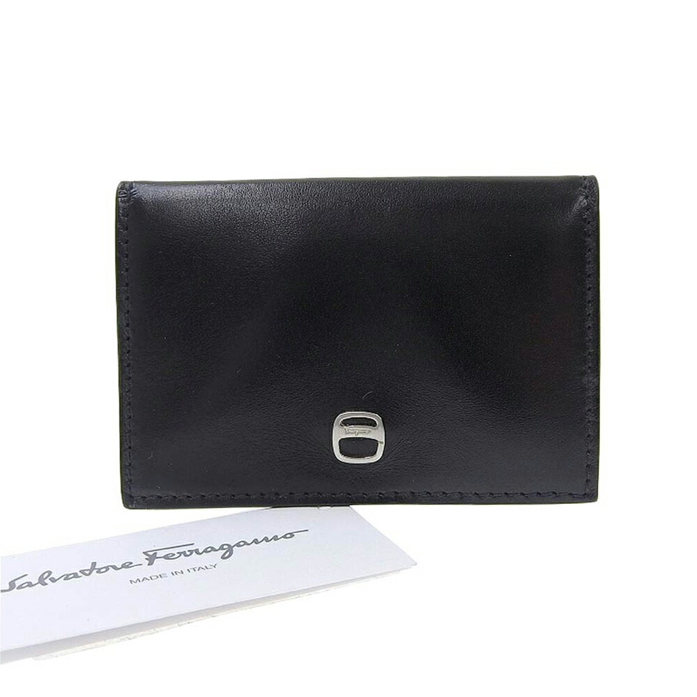 【8/1 P2倍】【本物保証】 超美品 サルヴァトーレ フェラガモ Salvatore Ferragamo 小銭入れ コインケース レザー 黒 ブラック 66 5019 12 【中古】