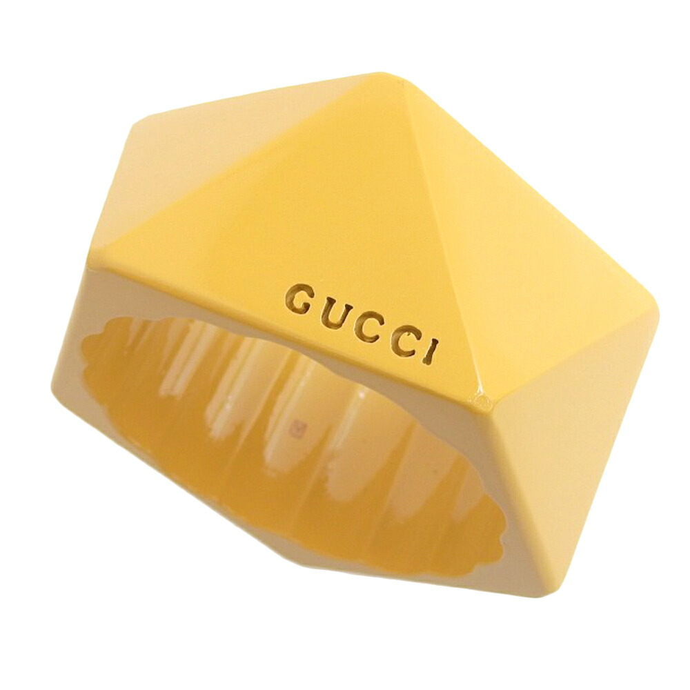 【8/1 P2倍】【本物保証】 箱付 美品 グッチ GUCCI バングル マスタード Mサイズ □V刻印 希少 レア 【中古】