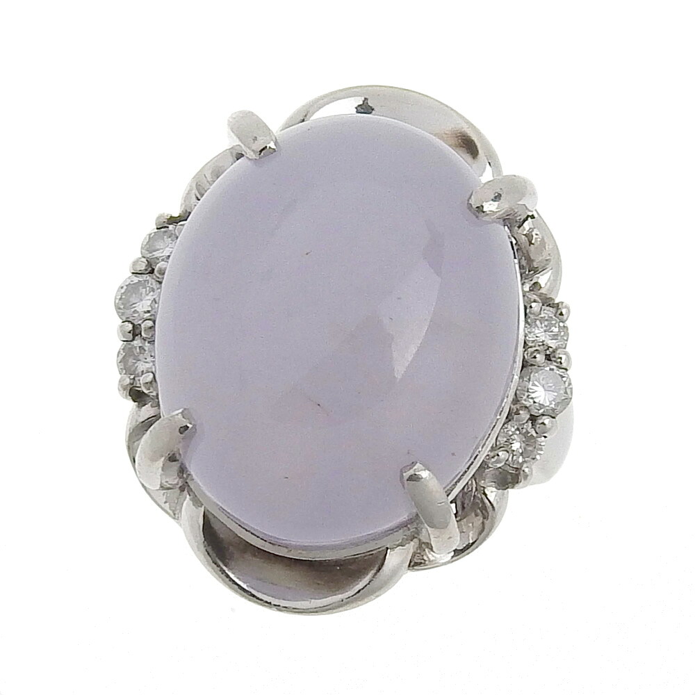 【8/1 P2倍】【大幅値下げ！】 超美品 24ct リング Pt900 ラベンダーヒスイ24.22ct ダイヤ0.30ct 11号 【中古】 ノーブランド No brand｜高島屋質店【創業73年老舗質屋】