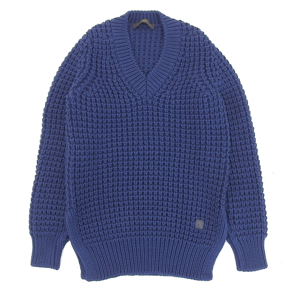 【本物保証】 超美品 ルイヴィトン LOUIS VUITTON Vネック スリット セーター ウール100% ネイビー 紺 S 425N メンズ 【中古】｜高島屋質店【創業73年老舗質屋】