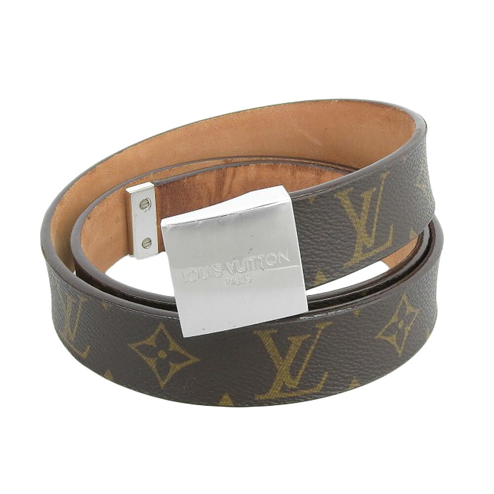 【本物保証】 ルイヴィトン LOUIS VUITTON モノグラム サンチュール キャレ 腰ベルト M6801 【中古】