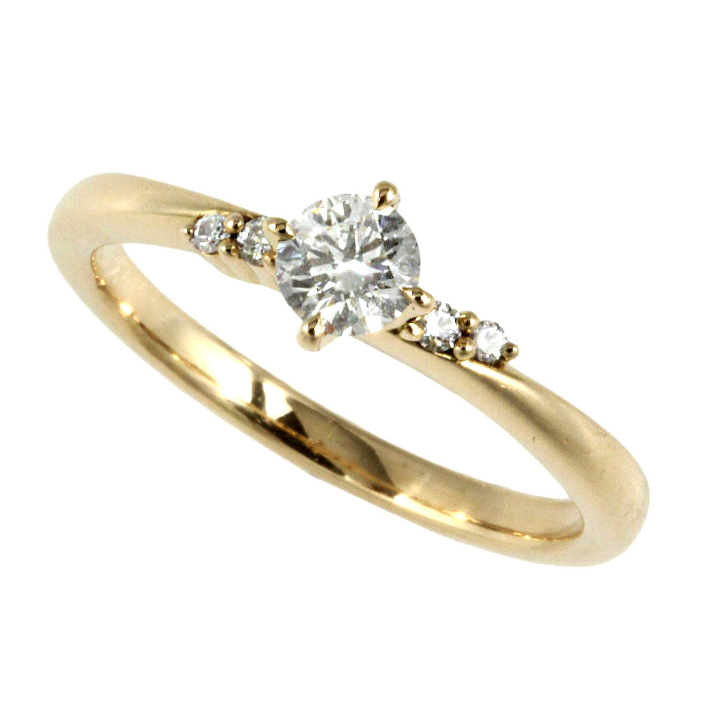 【8/1 P2倍】【本物保証】 鑑付 超美品 リング K18YG ダイヤモンド 0.252ct メレダイヤ 0.03ct 10号 おしゃれ オシャレ シンプル ノーブランド No brand 【中古】｜高島屋質店【創業73年老舗質屋】