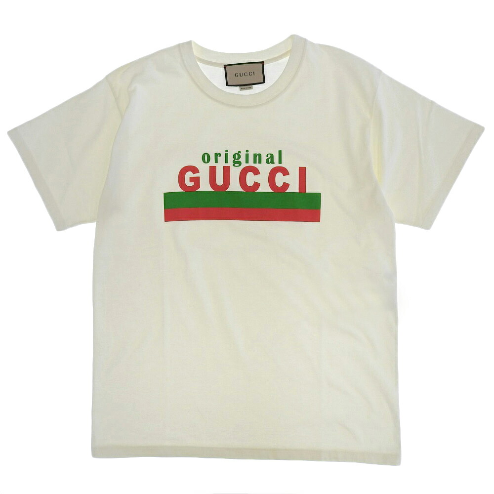 グッチ GUCCI GUCCI × THE NORTH FACE Tシャツ ロゴ コットン オフホワイト 615044 レディース 中古 GUCCI - グッチ GUCCI GUCCI × THE NORTH FACE カットソー 衣料