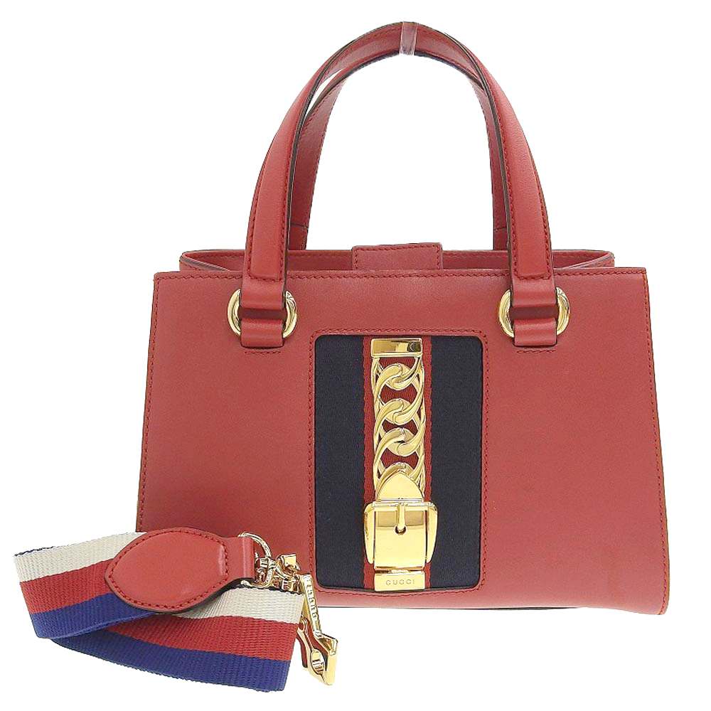 【8/1 P2倍】【本物保証】 美品 グッチ GUCCI シルヴィ 2WAYバッグ ショルダーバッグ ハンドバッグ レザー レッド 460381 200047 【中古】｜高島屋質店【創業73年老舗質屋】