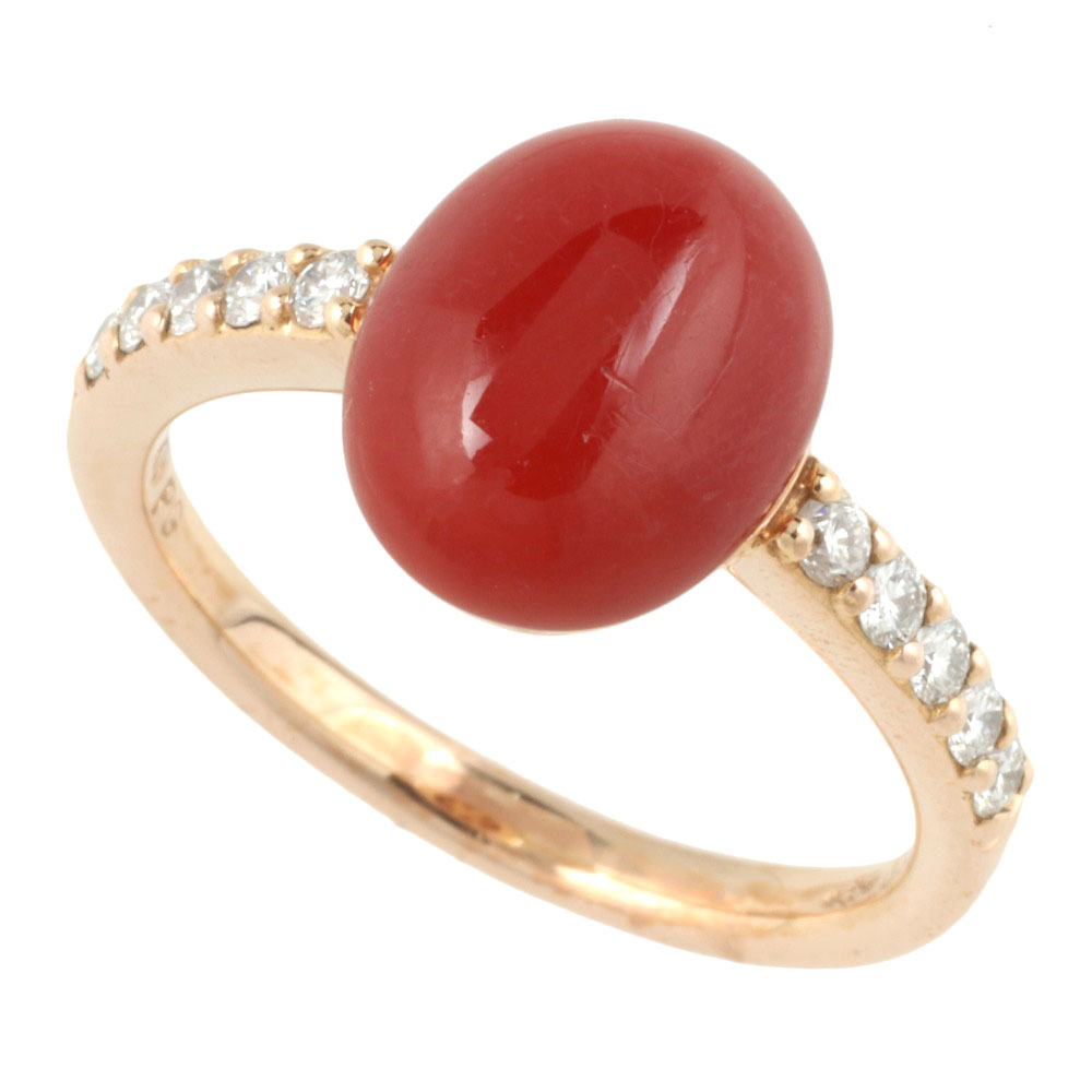 楽天市場】【新品仕上げ】K18 珊瑚 リング デザイン 指輪13号 ±4まで