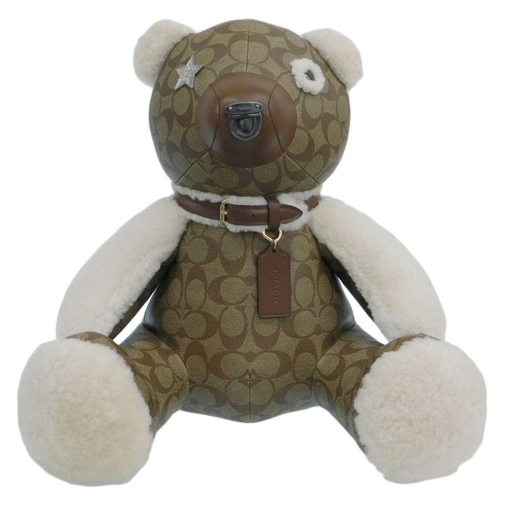 テディベア くま 超ビッグぬいぐるみ レザー 新品 ブランドプレゼント　コーチ COACH コーチ ぬいぐるみ ぺブルレザー スムースレザー ジャン
