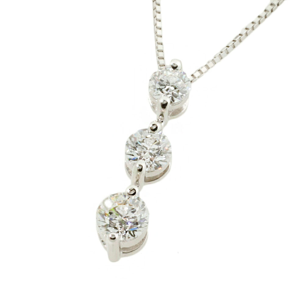 【本物保証】 箱・鑑付 新品同様 ラブルネッサンス LOVE RENAISSANCE 3P ダイヤモンド ネックレス Pt900 0.507ct/0.352ct/0.255ct 高品質 【中古】