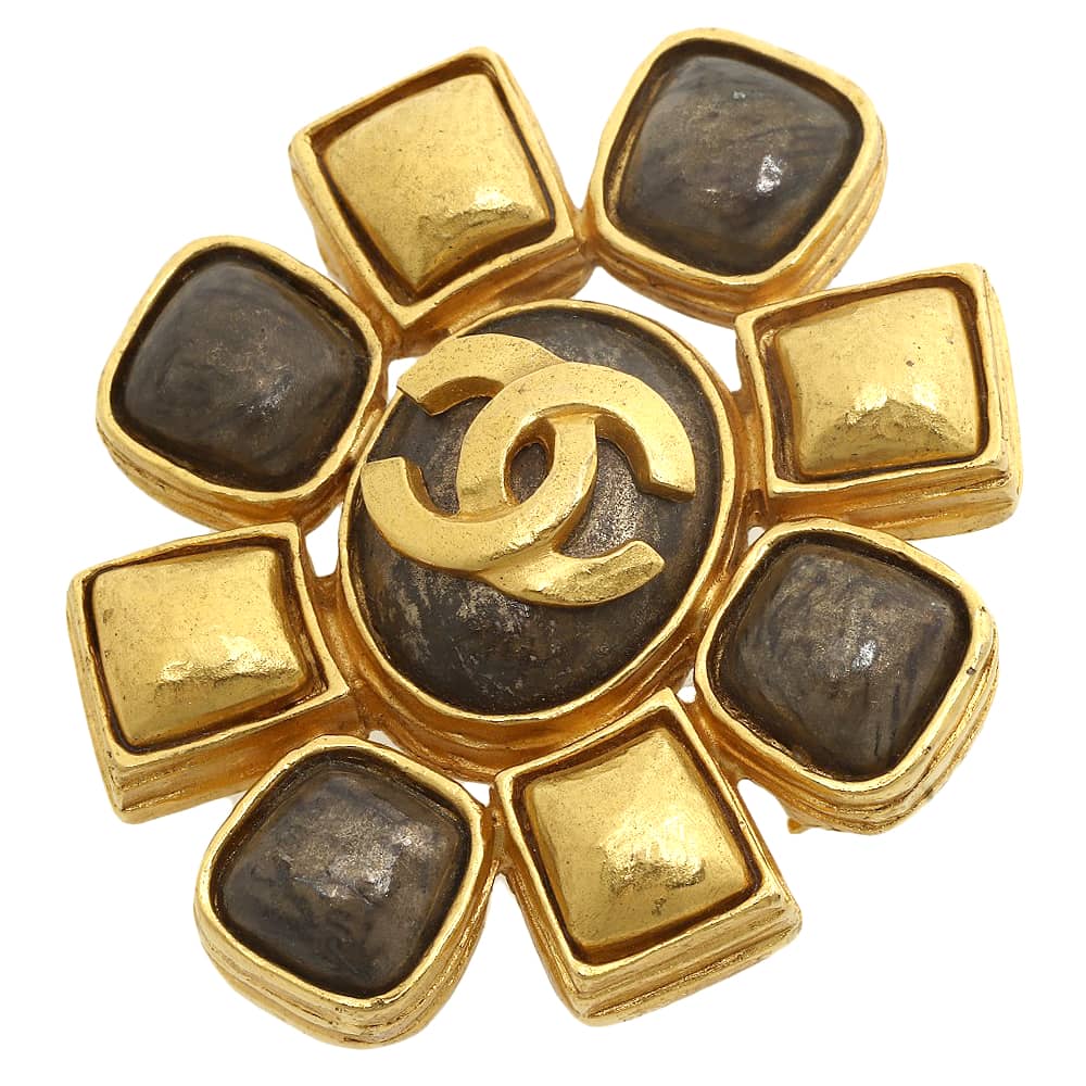 【本物保証】 新品同様 シャネル CHANEL ココマーク ブローチ 97A ヴィンテージ 【中古】