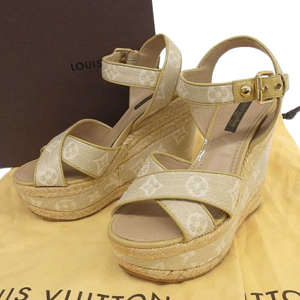 ルイヴィトン LOUISVUITTON セイルアウェイライン ウェッジソール ヴィトン セイルアウェイライン 17年 キャンバス×レザー