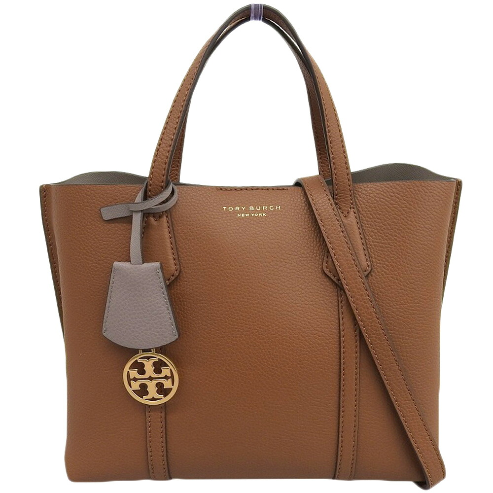 【本物保証】 希少 レア 超美品 トリーバーチ TORY BURCH ペリー スモール トリプルコンパートメント 8192890 バイカラー 2WAYバッグ 【中古】