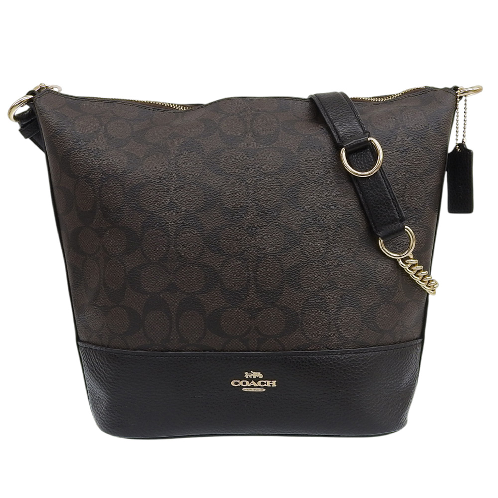 【本物保証】 超美品 コーチ COACH シグネチャー 2WAY チェーンショルダーバッグ F72852 ブラウン ブラック ロゴ 【中古】|高島屋質店【創業73年老舗質屋】