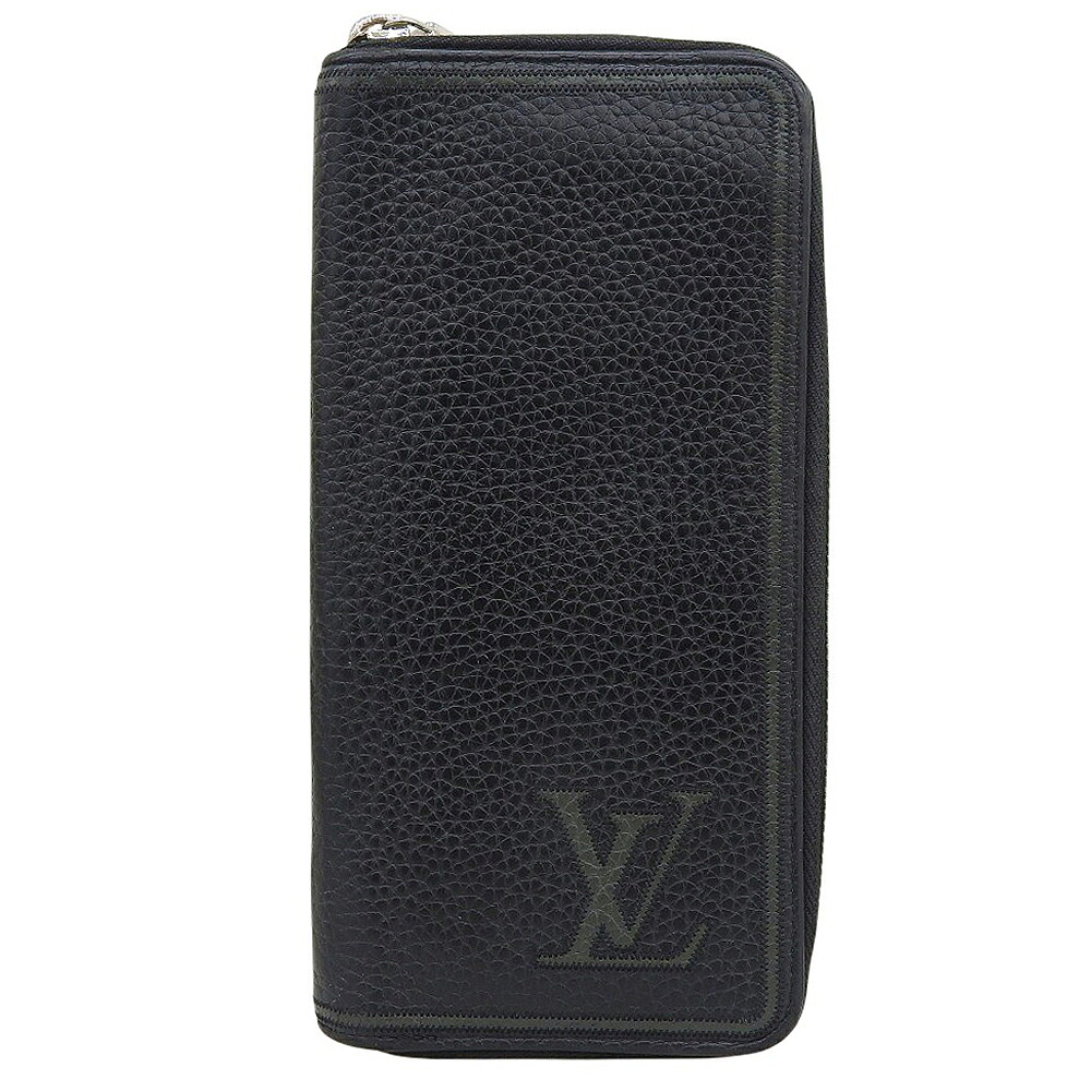 【本物保証】 ルイヴィトン LOUIS VUITTON ジッピーウォレット ヴェルティカル M68228 LV ロゴ ラウンドファスナー長財布 レザー ブラック 【中古】