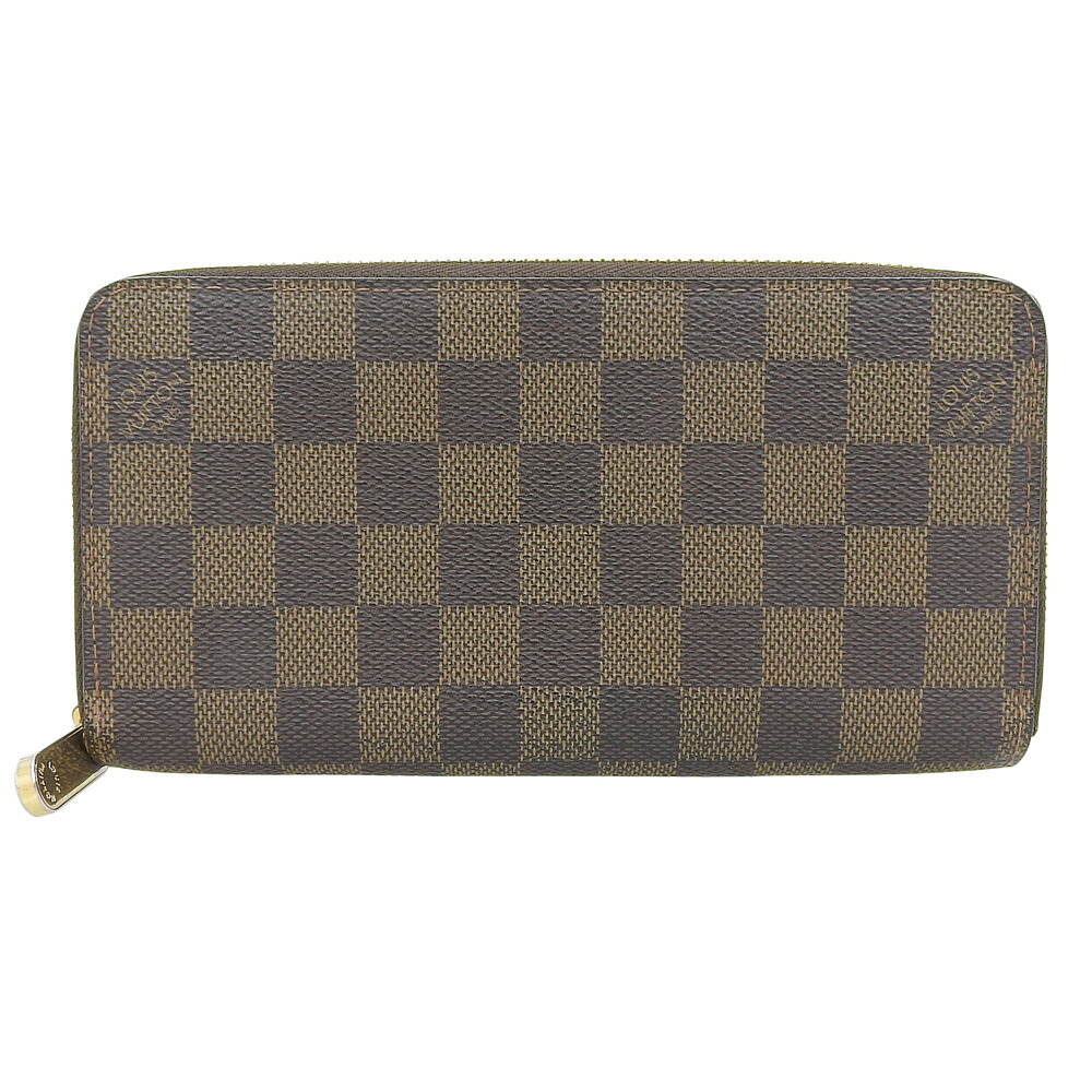 【本物保証】 ルイヴィトン LOUIS VUITTON ダミエ ジッピーウォレット N60015 ラウンドファスナー長財布 エベヌ 【中古】