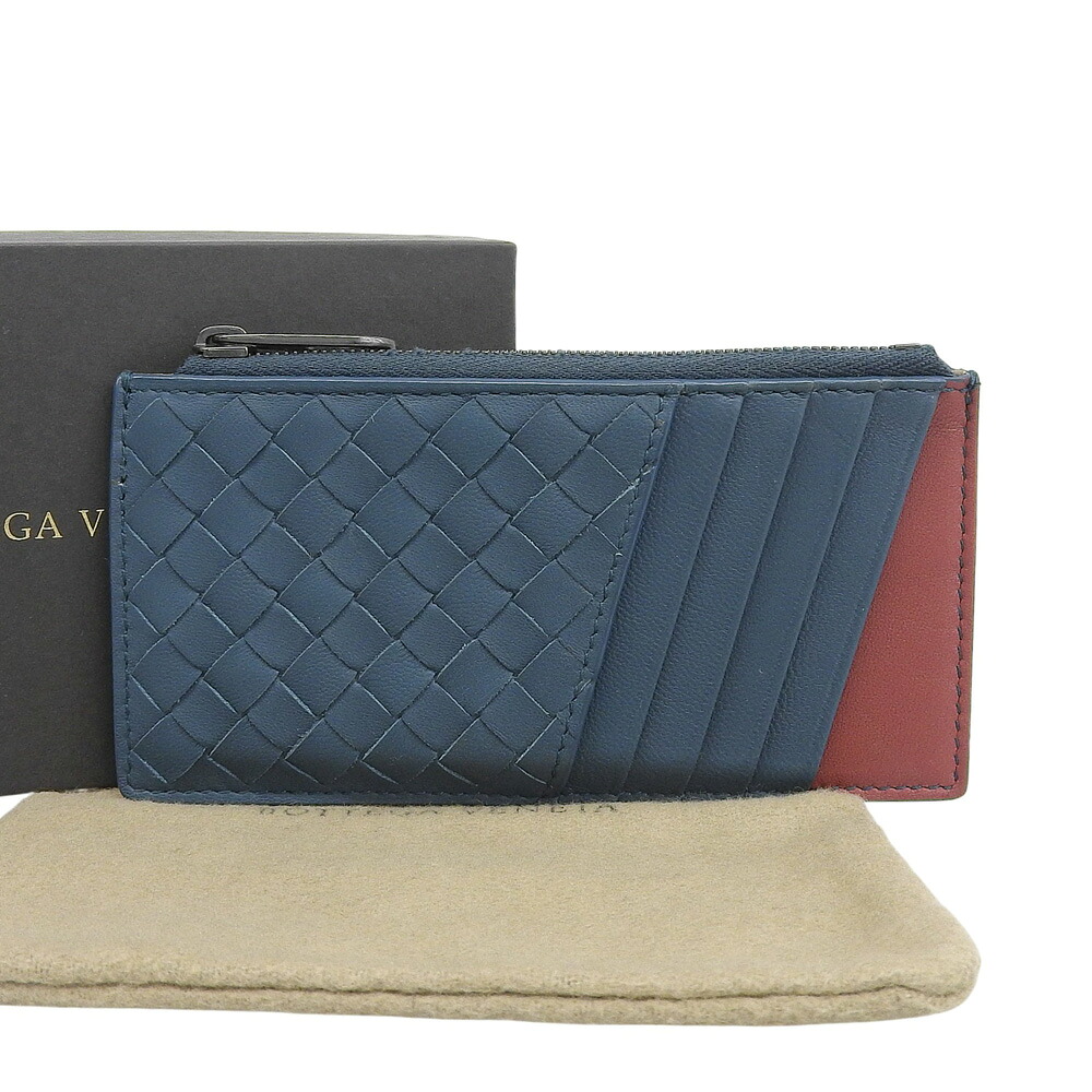 【本物保証】 箱・布袋付 超美品 ボッテガヴェネタ BOTTEGA VENETA イントレチャート 小銭入れ ファスナー付 カードケース付 コインケース 【中古】