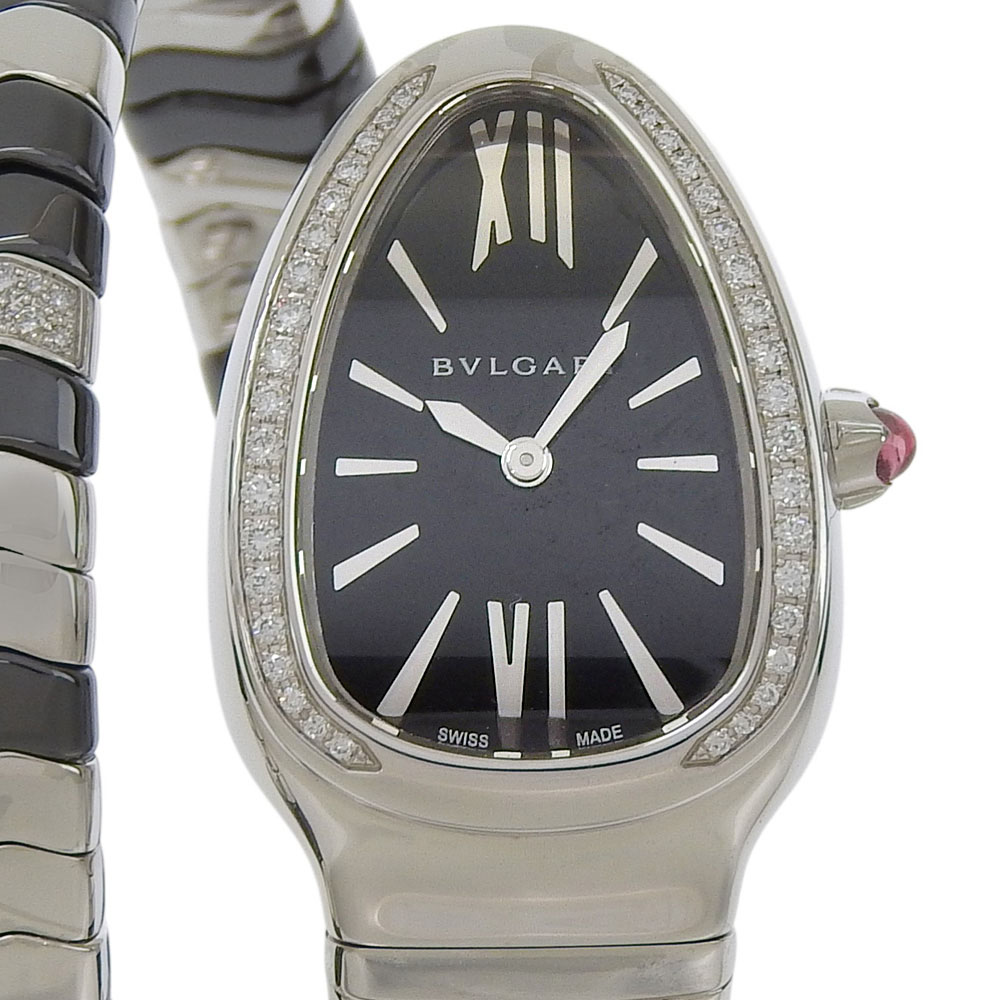 【本物保証】 箱・保付 新品同様 ブルガリ BVLGARI セルペンティ トゥボガス スネーク シングルスパイラル SP35S SP35BBSDBCSD1 ダイヤ 【中古】｜高島屋質店【創業73年老舗質屋】