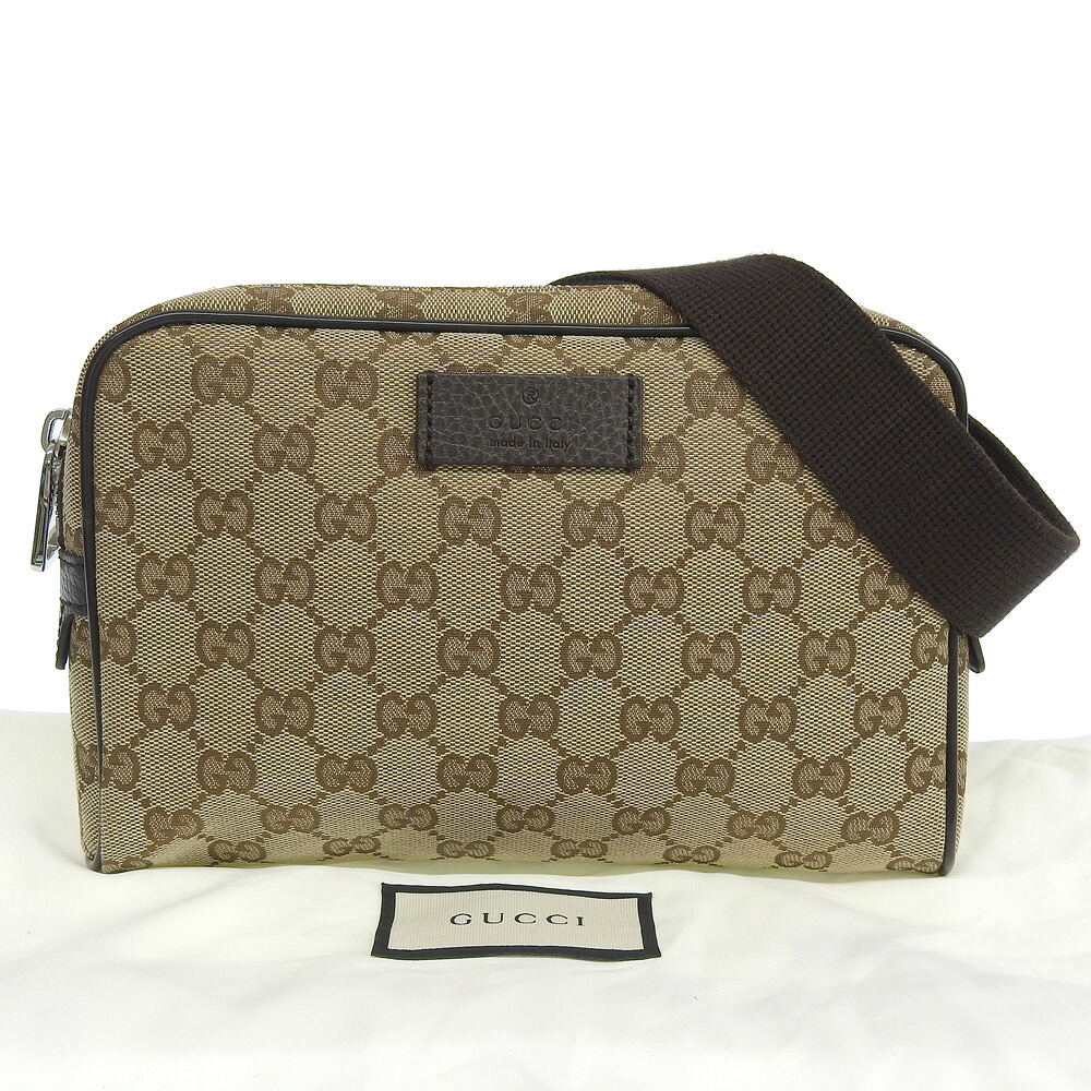 【本物保証】 布袋付 超美品 グッチ GUCCI GGキャンバス ボディバッグ 449174 486628 ウエストポーチ ウエストバッグ キャンバス ベージュ 【中古】｜高島屋質店【創業73年老舗質屋】