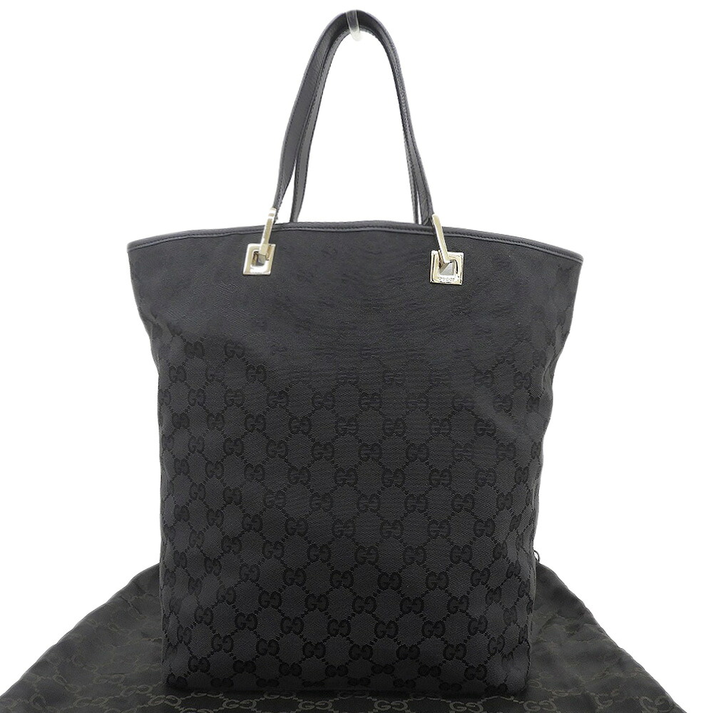 【本物保証】 布袋付 超美品 グッチ GUCCI GGキャンバス トートバッグ 002 1098 3444 ロゴ ハンドバッグ ブラック 【中古】