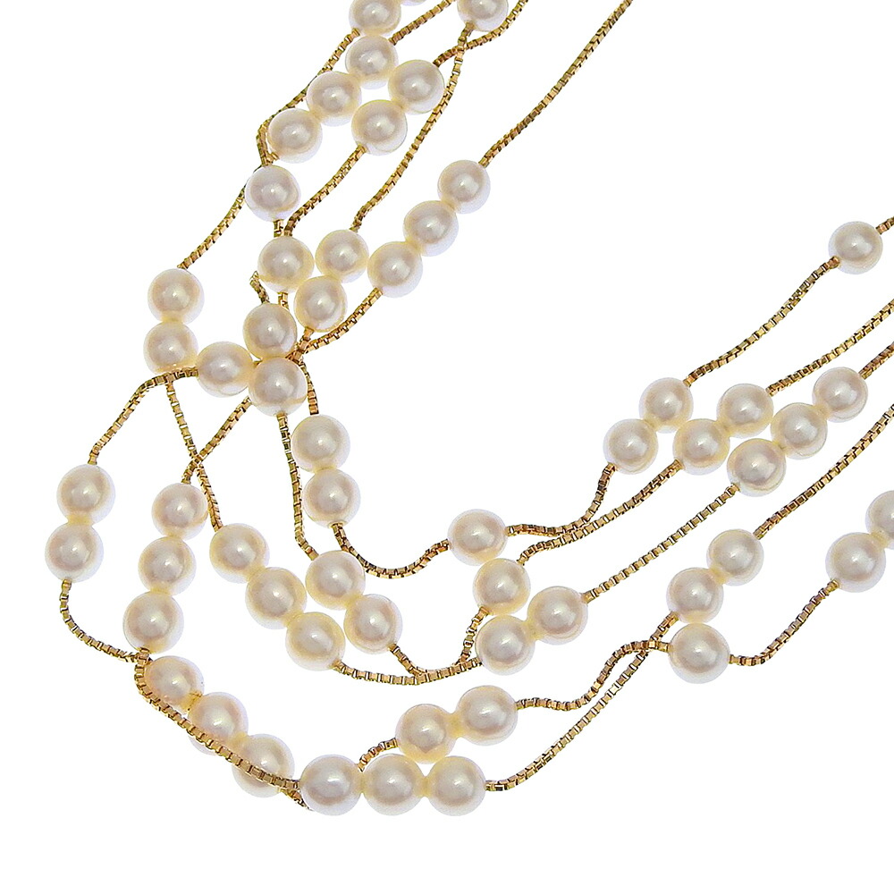 【本物保証】 箱・鑑付 超美品 タサキ TASAKI 29.2g 5連 ロング ネックレス K18YG イエローゴールド 淡水パール 【中古】｜高島屋質店【創業73年老舗質屋】