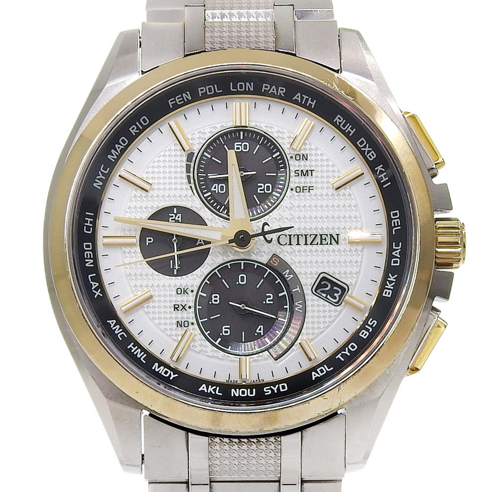 【本物保証】 箱・保付 シチズン CITIZEN アテッサ エレガント クロノグラフ H804 T026974 AT8048 55A パンダ文字盤 エコドライブ 41mm 【中古】|高島屋質店【創業73年老舗質屋】