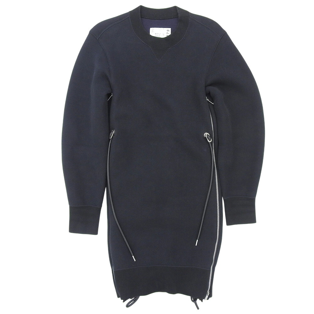 【本物保証】 超美品 サカイ SACAI Sponge Sweat MA-1 Dress ひざ丈 スウェット ワンピース 1 レディース 19-04779 Vガゼット ファスナー 【中古】|高島屋質店【創業73年老舗質屋】