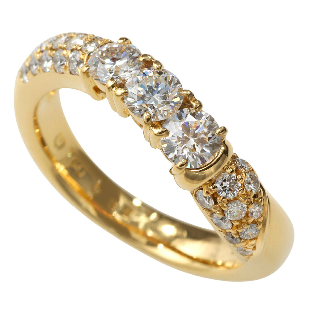 【本物保証】 新品同様 ミラショーン mila schon 約5.6g ウエーブ リング K18YG 750 ダイヤモンド 0.60ct メレダイヤ 0.32ct 約12号 華やか 【中古】|高島屋質店【創業73年老舗質屋】