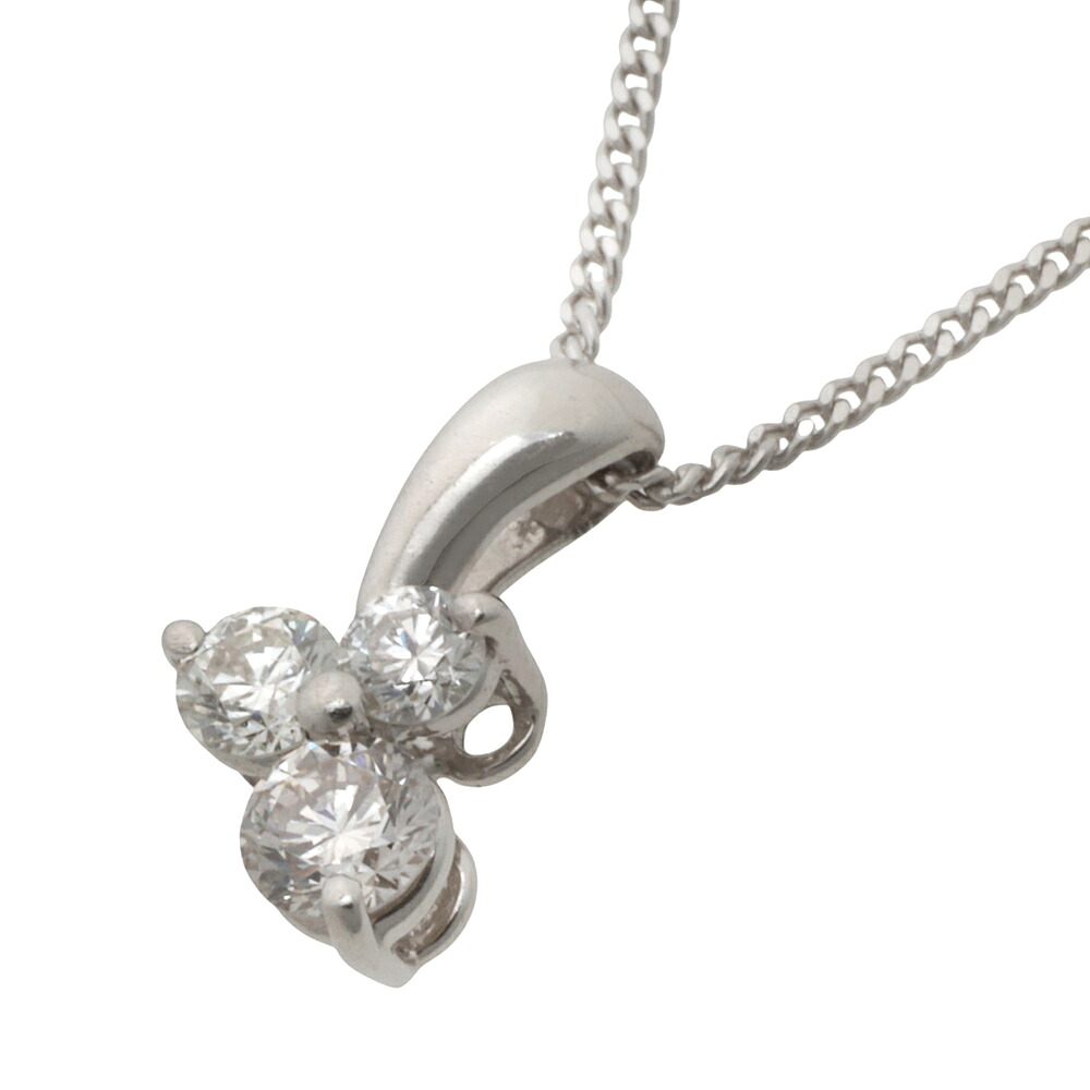 【本物保証】 新品同様 ネックレス 2.7g プラチナ Pt850 Pt1000 メレダイヤモンド0.18ct 約50cm スリーストーン トリロジー ノーブランド 【中古】｜高島屋質店【創業73年老舗質屋】