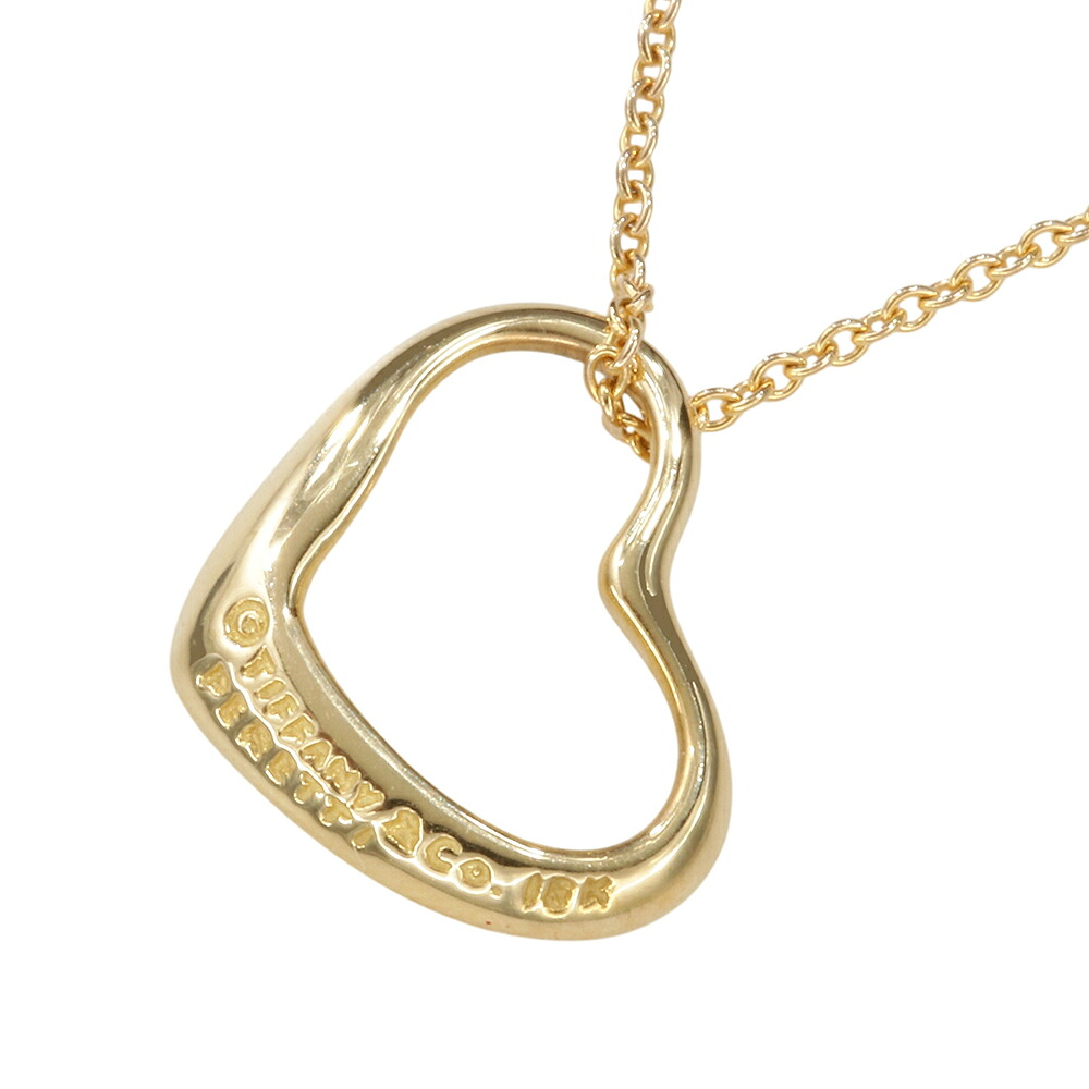 【本物保証】 布袋付 新品同様 ティファニー TIFFANY & Co. 約2.6g オープンハート ネックレス K18YG エレサペレッティ 人気 【中古】|高島屋質店【創業73年老舗質屋】