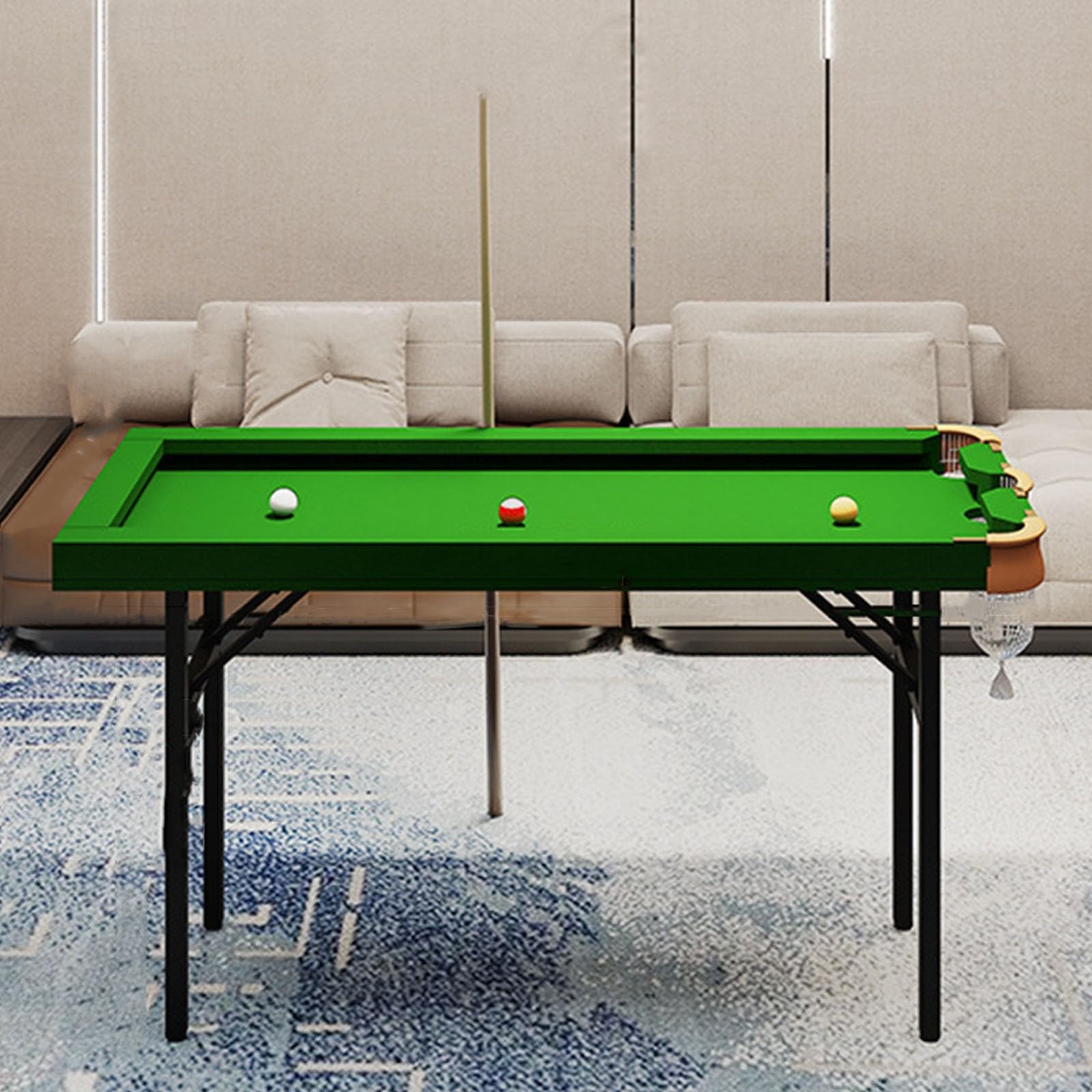 ビリヤード台 ビリヤード グリーン 折りたたみ三脚 ポータブル スキルを向上させる 150/180x60x78cm 小さなフットプリント ビリヤードテーブル 小さなビリヤードポケット リビングルーム ゲームルーム パーティー 家族用(テーブル+折りたたみスタンド)|角田ショップ