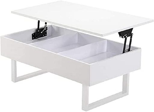 オーエスジェイ昇降センターテーブル(小)ホワイト収納型幅100x奥行55x高さ37.5~58cm