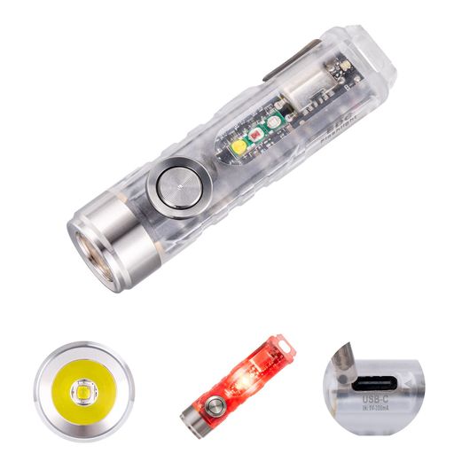 RovyVona8650ルーメン超明るいキーホルダー懐中電灯高ルーメン、USBC充電可能EDC懐中電灯、磁気クリップとテールベース付き、365nm/赤色/白色サイドランプ...