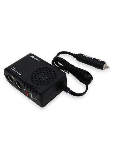 メルテック(meltec)DCDCコンバーター15A24V車に12V車用カー用品使用可能USB2口付ブラックE-106