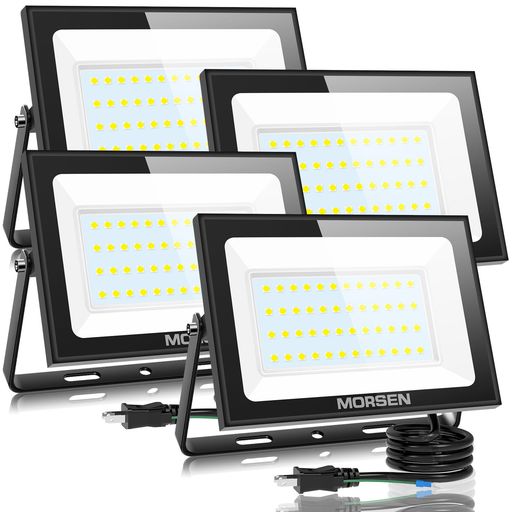 MORSEN投光照明器80W4仕掛けるled投光照明器10000ML6500K極薄型投光照明器室外100v灯光器御役目灯外灯工事用ともし火ledともし火屋外用室外雨合羽貼り出し灯集魚灯パーキング場用