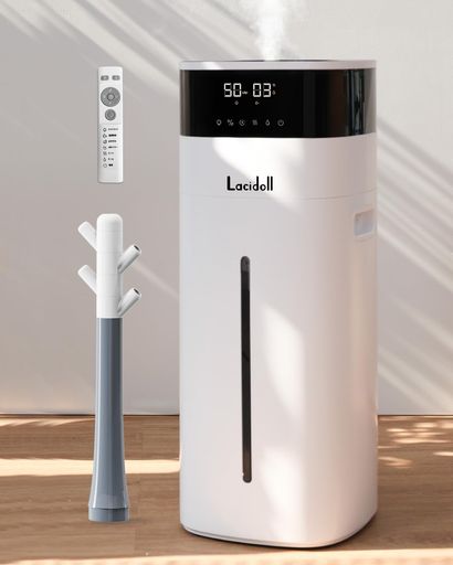 LACIDOLL加湿器大静電容量水蒸気式変わり種式熱する式加湿器超音波式20L御勤め用大型100°C熱気除菌アロマタワー型上から水6度合い加湿量調節する自動小銃湿度合わせる年代順の継続72第四次元静音動くタイマー省エネ…