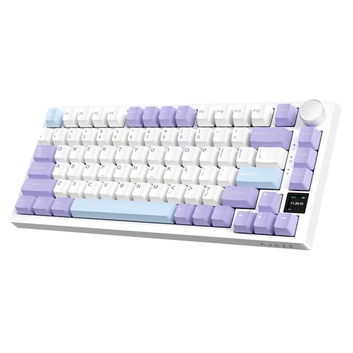 A.JAZZAK820Proメカニカルキーボード75%リニア軸RGBホットスワップ対応ゲーミングノブ付きTFTスクリーン2.4Ghz/BT5.1/有線Gasket構造コンパクトなし24KゴールドケーブルType-CUSB5
