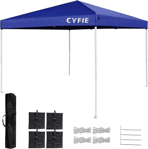 CYFIEタープテント2mx2mワンタッチタープテント高さ3段階調節UV加工高耐水加工日よけ組立簡単持ち運び便利キャンプ/ピクニック/運動会/アウトドア収納ケース付き(ブルー2m*2m)