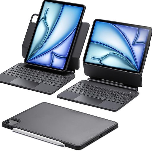 ESR iPad Air 11インチ用キーボード付きケース(M3/M2、2025/2024)Air(第5/4世代) & Pro 11インチ(第4/3/2/1世代)マグネット式スタンド 縦向き/横向きモード 脱着可能保護ケース ブラック｜ショップ内本町店