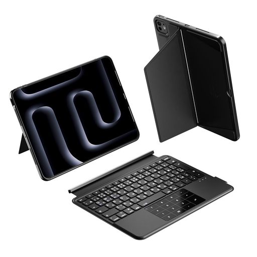 【作業効率MAX】iCleveriPad10.9/11インチキーボード付きケース多機能高精度タッチパッド&テンキー搭載JIS日本語配列ケースキーボードiPadAir11インチ(M3/M2)iPadPro
