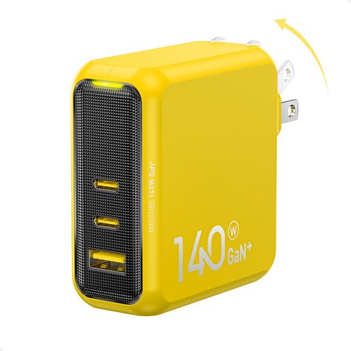 AOHI 140W 申し受ける器 Type-C 3界面 【Gan+積み上げる(超小型・高能率申し受ける・オーバーヒート押しとどめる)/PD/PSE公証/折りたたみ式繋ぎ/申し受ける羽振り点火装置】 MacBook pro iPhone Android Samsung Galaxy ipad