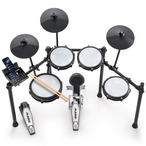 Alesis 電子ドラム セット 静音メッシュパッド 折りたたみ式 10インチスネア Bluetooth USB MIDI 440以上のサウンド ドラムスティック 練習 Drumeoレッスン キックペダル付き アレシス Nitro Max Kit｜ショップ内本町店